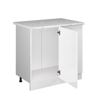 Vicco Mobile ad angolo cucina Bianco lucido 86 cm , PL Marmo