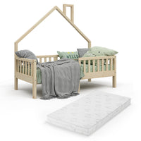 Vitalispa Letto montessori bambini Legno naturale 80x160 cm con materasso