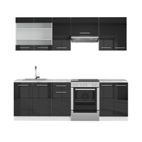 Vicco Cucina componibile Antracite 240 cm senza piano di lavoro