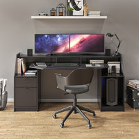 Vicco Scrivania computer Nero 179.8 x 65.5 cm