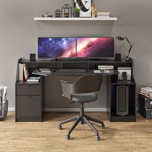 Vicco Scrivania computer Nero 179.8 x 65.5 cm