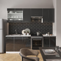 Vicco Cucina componibile Antracite 240 cm senza piano di lavoro