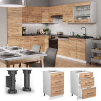 Vicco Mobiletto base per cucina Quercia dorata 50 cm senza piano di lavoro