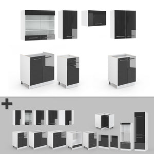 Vicco Cucina componibile Antracite 240 cm senza piano di lavoro