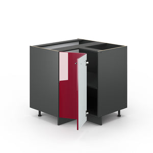 Vicco Mobile ad angolo cucina Rosso bordeaux lucido 80.5 cm , PL Rovere
