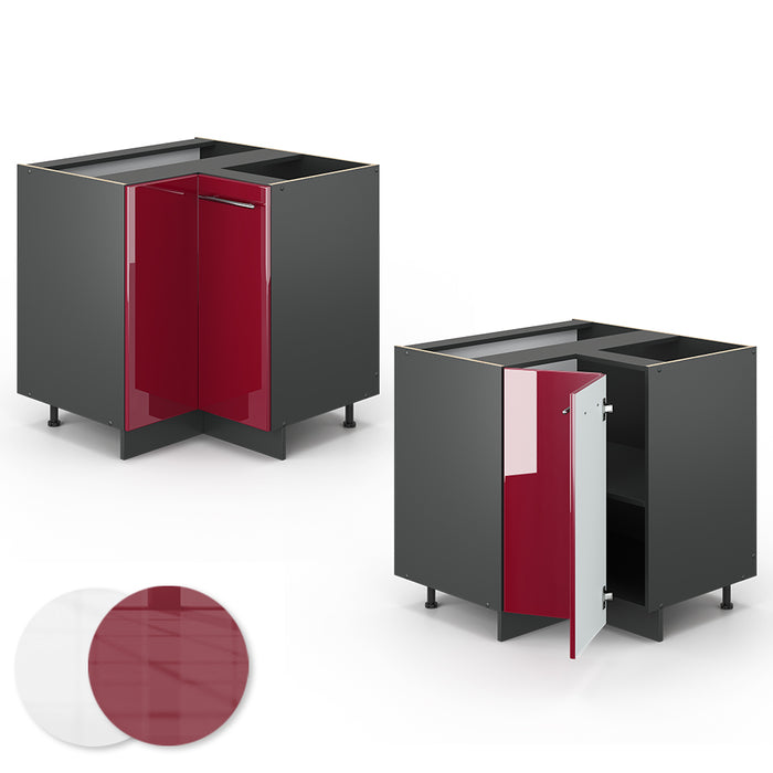 Vicco Mobile ad angolo cucina Rosso bordeaux lucido 80.5 cm , PL Marmo