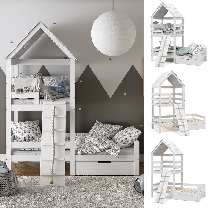 Vitalispa Letto montessori bambini Bianco 90x200 cm con cassetto