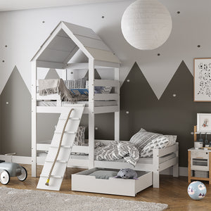 Vitalispa Letto montessori bambini Bianco 90x200 cm con cassetto