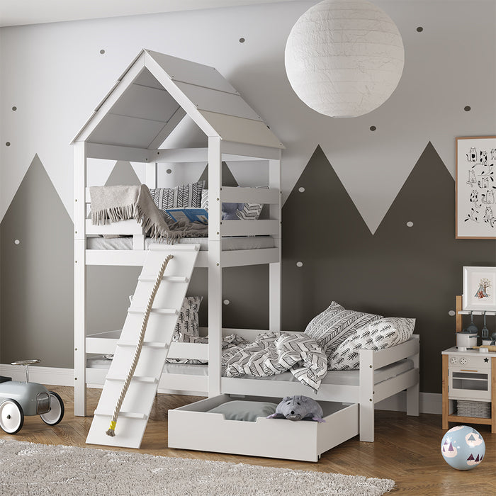 Vitalispa Letto montessori bambini Bianco 90x200 cm con cassetto