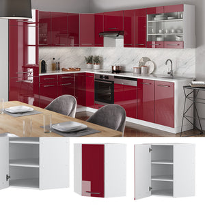 Vicco Mobile angolare da cucina Rosso bordeaux lucido 57 cm