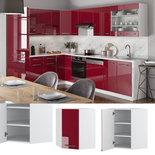 Vicco Mobile angolare da cucina Rosso bordeaux lucido 57 cm