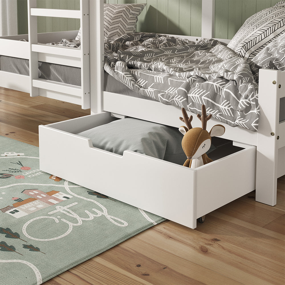 Vitalispa Letto montessori bambini Bianco 90x200 cm con cassetto