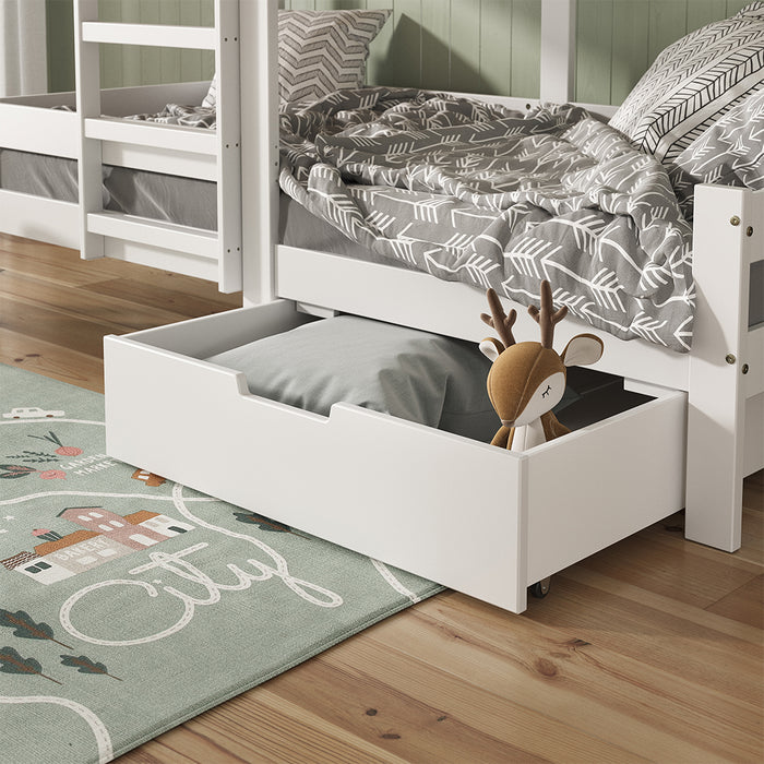 Vitalispa Letto montessori bambini Bianco 90x200 cm con cassetto