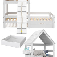 Vitalispa Letto montessori bambini Bianco 90x200 cm con cassetto