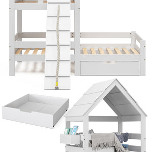 Vitalispa Letto montessori bambini Bianco 90x200 cm con cassetto