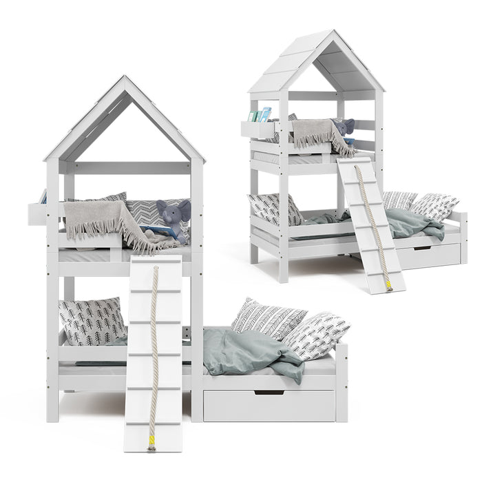 Vitalispa Letto montessori bambini Bianco 90x200 cm con cassetto