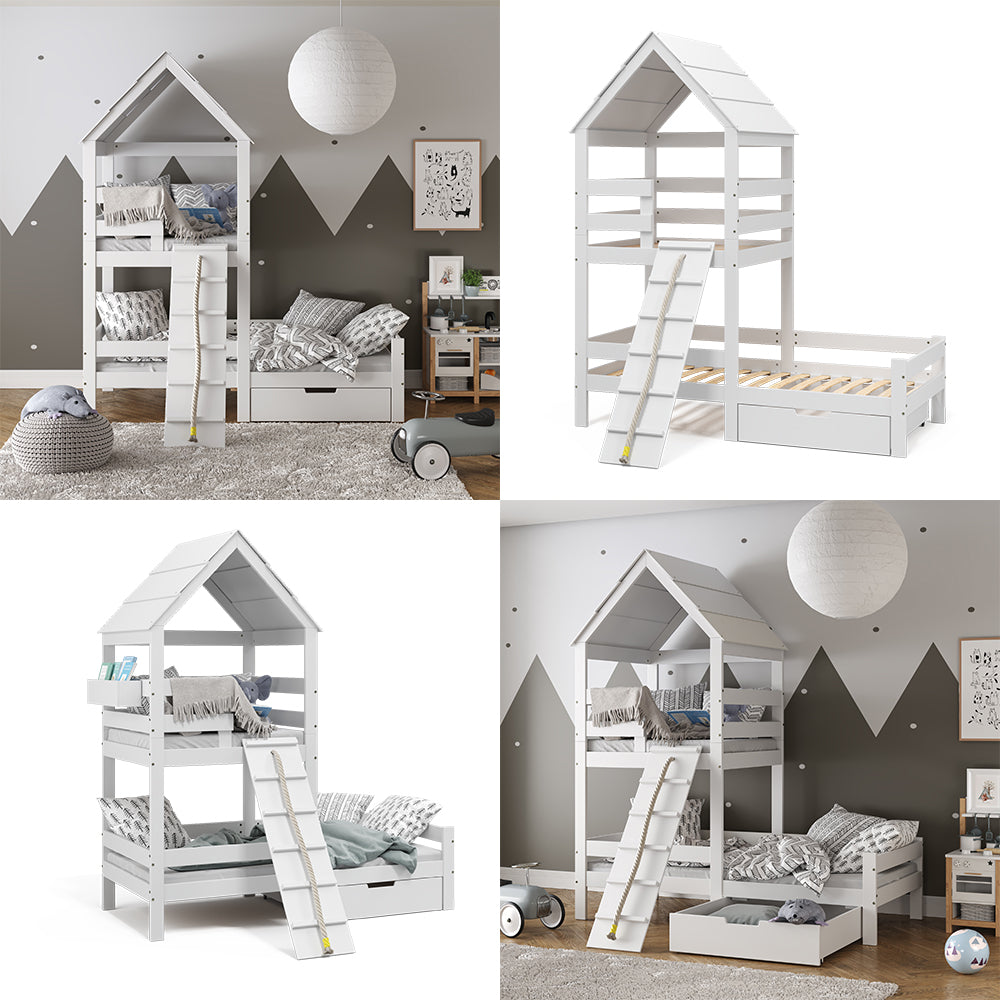 Vitalispa Letto montessori bambini Bianco 90x200 cm con cassetto