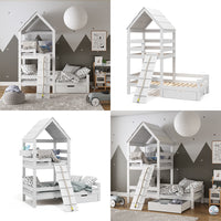 Vitalispa Letto montessori bambini Bianco 90x200 cm con cassetto