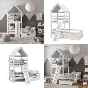 Vitalispa Letto montessori bambini Bianco 90x200 cm con cassetto