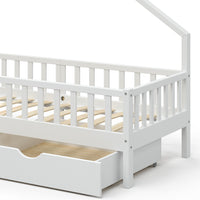 Vitalispa Letto montessori bambini Bianco 90x200 cm con 2 cassetti