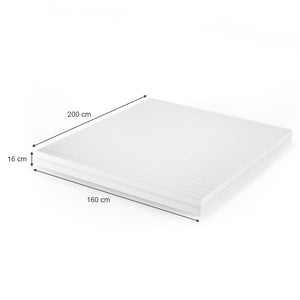 Vitalispa Materasso in schiuma fredda Bianco 160 x 200 cm H3 grado di durezza, 7 zone