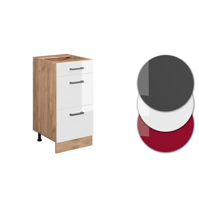 Vicco Mobiletto base per cucina Bianco lucido 40 cm PL Marmo