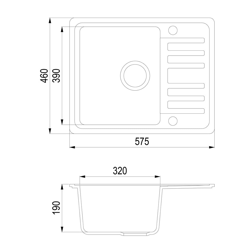 Bergström Lavello Grigio 57.5 x 46 cm con asciugatura