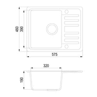 Bergström Lavello Grigio 57.5 x 46 cm con asciugatura