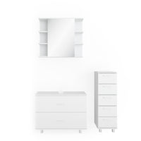Vicco Set mobili bagno Bianco 3 parti, con mobile midi