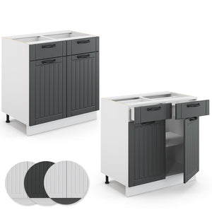 Vicco Mobiletto base per cucina Antracite casa di campagna 80 cm , PL Marmo