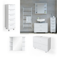 Vicco Set mobili bagno Bianco 3 parti, con mobile midi