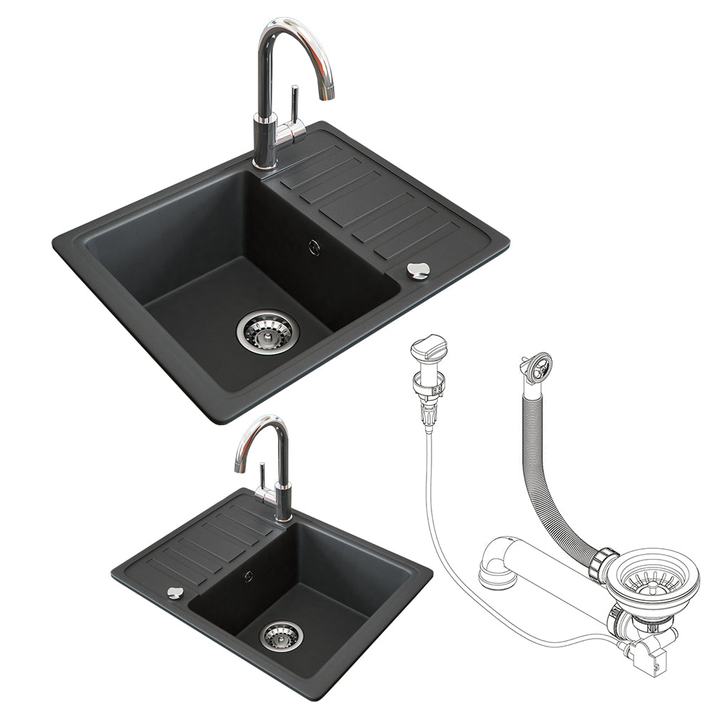 Bergström Lavello Nero 57.5 x 46 cm con asciugatura