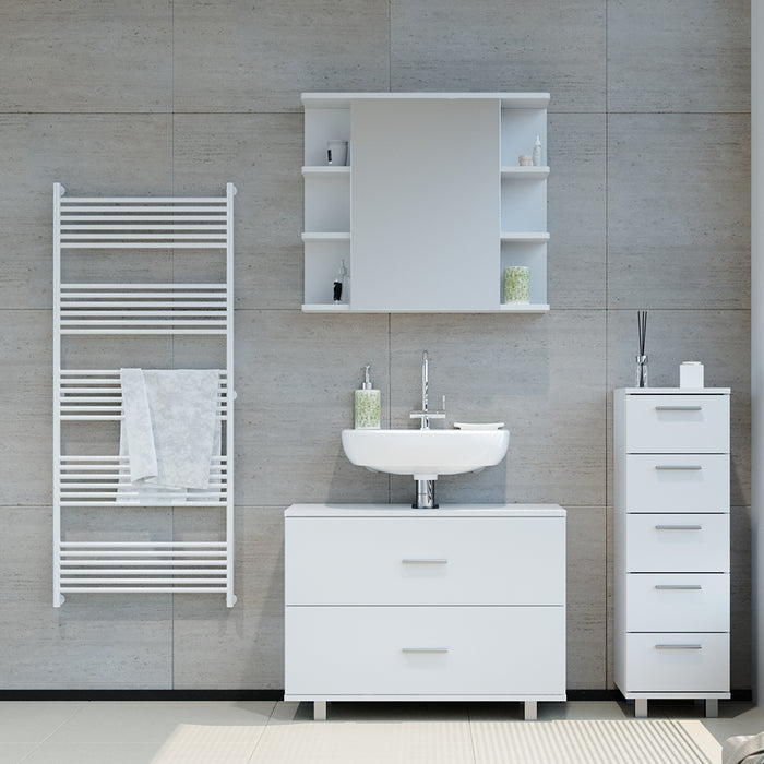 Vicco Set mobili bagno Bianco 3 parti, con mobile midi