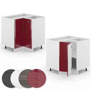 Vicco Mobile ad angolo cucina Rosso bordeaux lucido 80.5 cm , PL Antracite