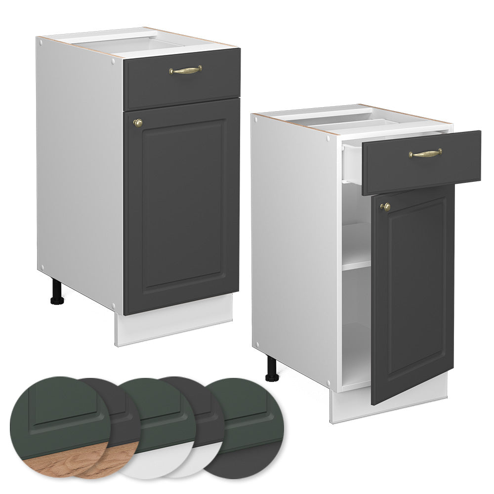 Vicco Mobiletto base per cucina Antracite-oro 40 cm senza piano di lavoro