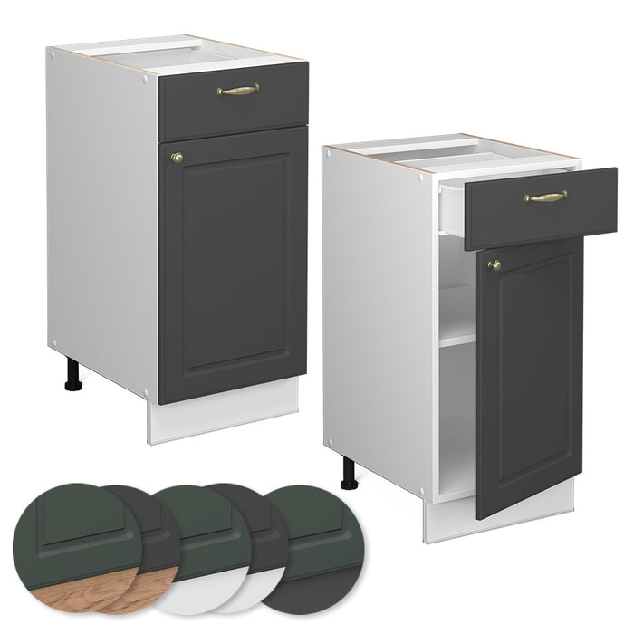 Vicco Mobiletto base per cucina Antracite-oro 40 cm senza piano di lavoro