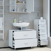 Vicco Set mobili bagno Bianco 3 parti, con mobile midi
