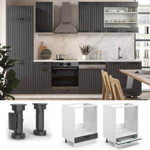Vicco Mobile per forno da incasso Antracite casa di campagna 60 cm , PL Rovere
