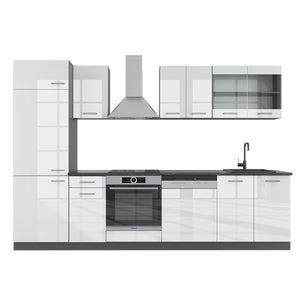Vicco Cucina componibile Bianco lucido/antracite 300 cm , PL Antracite