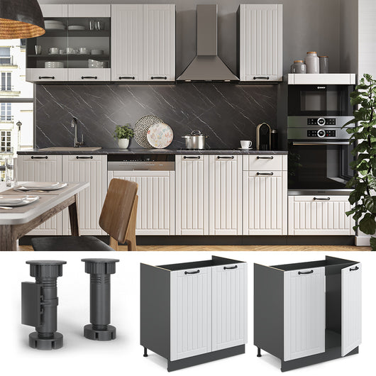 Vicco Mobile lavello cucina Bianco casa di campagna 80 cm senza piano di lavoro