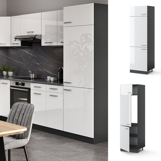 Vicco Armadio frigorifero Bianco lucido 60 cm