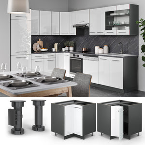 Vicco Mobile ad angolo cucina Bianco lucido 80.5 cm , PL Marmo