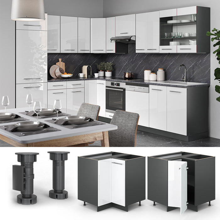 Vicco Mobile ad angolo cucina Bianco lucido 80.5 cm , PL Marmo