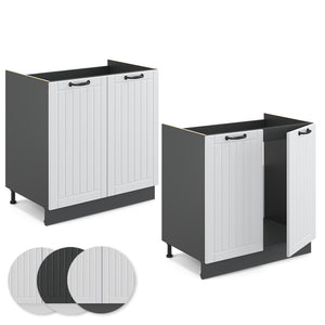 Vicco Mobile lavello cucina Bianco casa di campagna 80 cm , PL Rovere