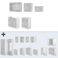 Vicco Cucina componibile Cemento/Bianco 200 cm , PL Marmo