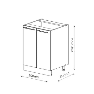 Vicco Mobiletto base cucina Verde-oro Country House 80 cm con ripiano, PL Antracite