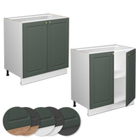 Vicco Mobile lavello cucina Verde-oro Country House 80 cm con ripiano, PL Rovere