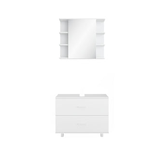 Vicco Set mobili bagno Bianco 2 parti, mobile base 80 cm