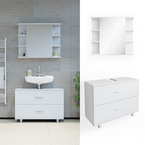 Vicco Set mobili bagno Bianco 2 parti, mobile base 80 cm