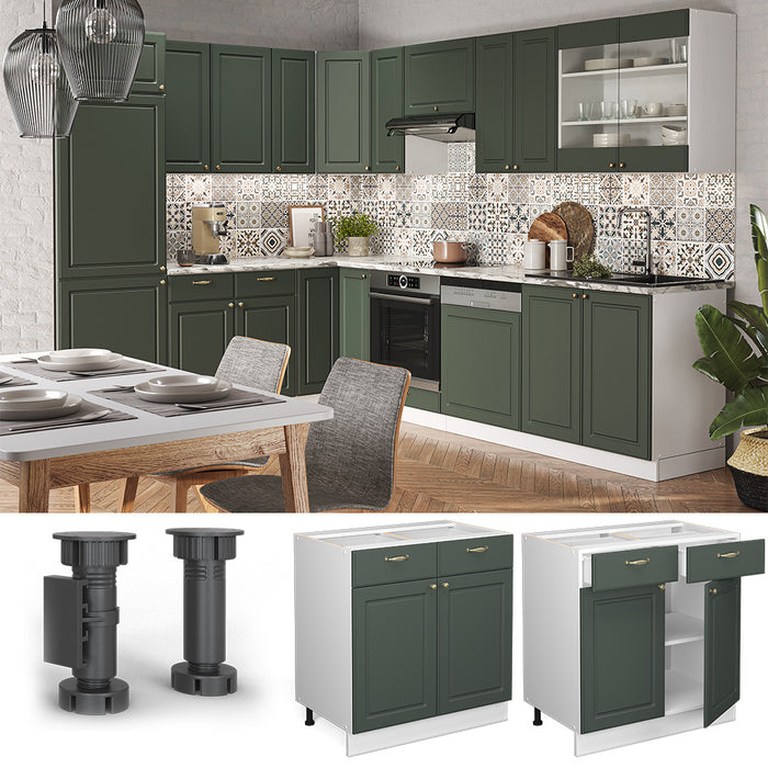 Vicco Mobiletto base per cucina Verde-oro Country House 80 cm , PL Marmo